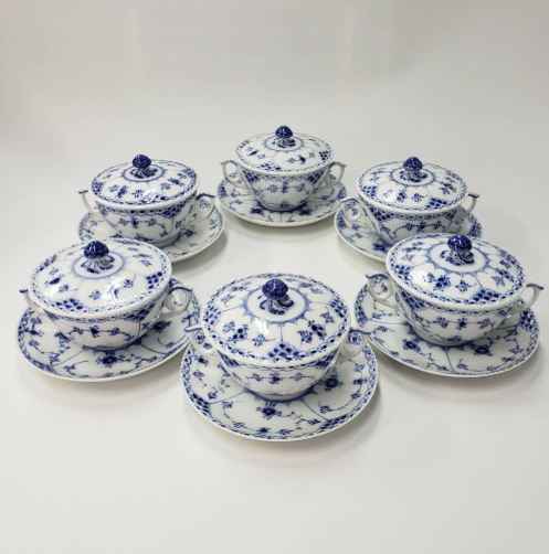 ロイヤルコペンハーゲン カップ＆ソーサー6客まとめ ブルーフルーテッド